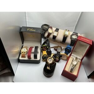 Vintage Watch Lot Mens Womens Quartz Digital Needs Battery Untested Parts Repair